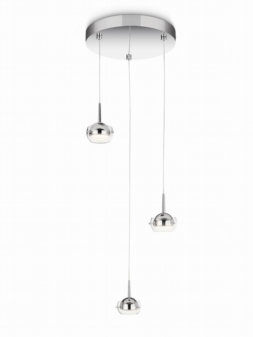 svítidlo PHILIPS  Cypress závěsné LED 3x3W/500lm 2700K lesklý chrom