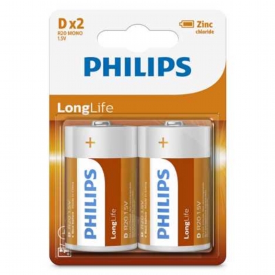 baterie mono velké   R 20 B2  LONGLIFE PHILIPS