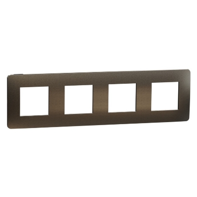 rámeček UNICA Studio Metal čtyřnásobný dark aluminium/černý