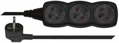 Prodlužovací kabel – 3 zásuvky, 3m, černá