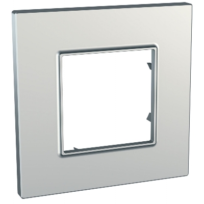 rámeček UNICA Quadro Metallized jednonásobný Silver