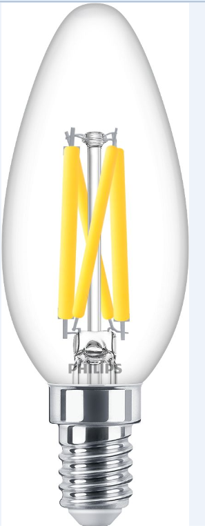 žárovka LED 5,9W/E14 /eq. 60W/ 2200-2700K svíčka čirá B35 Master stmívatelná cri 90 PHILIPS