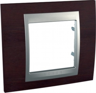 rámeček UNICA Top jednonásobný Wenge/Aluminium